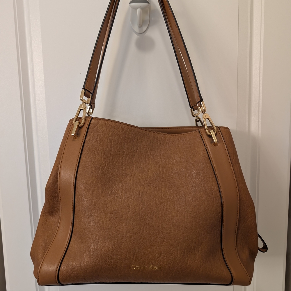 Calvin Klein Brown Leather Shoulder Bag